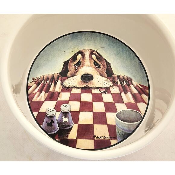 DOG BOWL-GARY PATTERSON-Whimsical Images-Funny Dog, Large Size - Picture 1 of 12